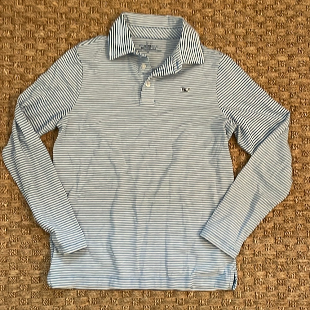 Boys Vineyard Vines Blue & White Edgartown Striped Polo